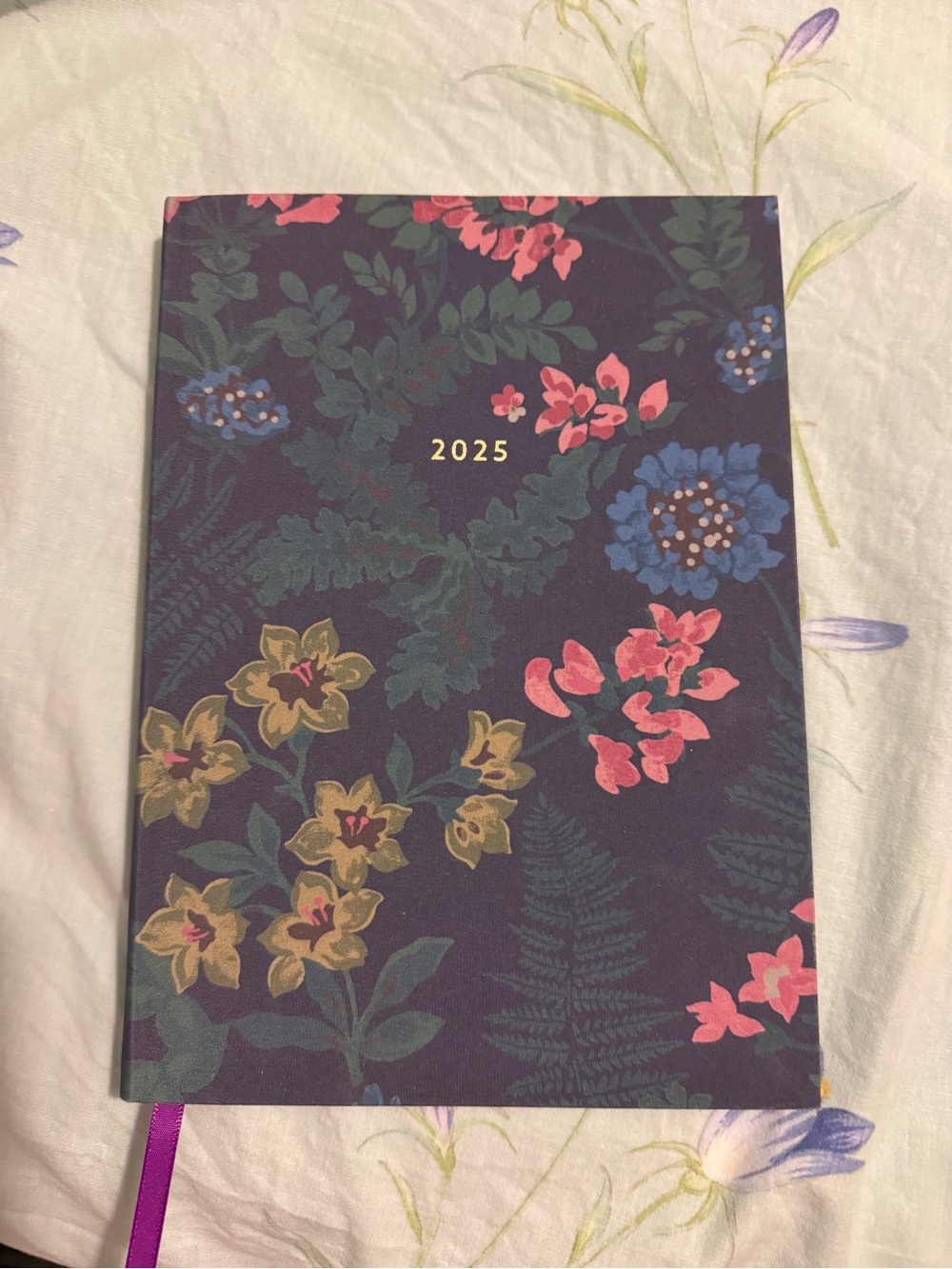 2025 Floral Hardcover Planner - Navy with Pink & Gold Accents Cath Kidston